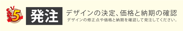 デザインの決定と価格・納期の確認をしてください