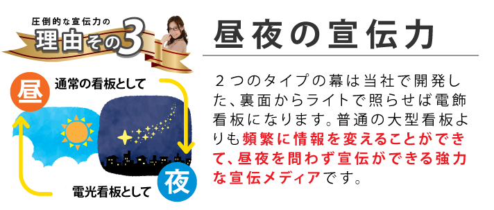 昼夜の宣伝力